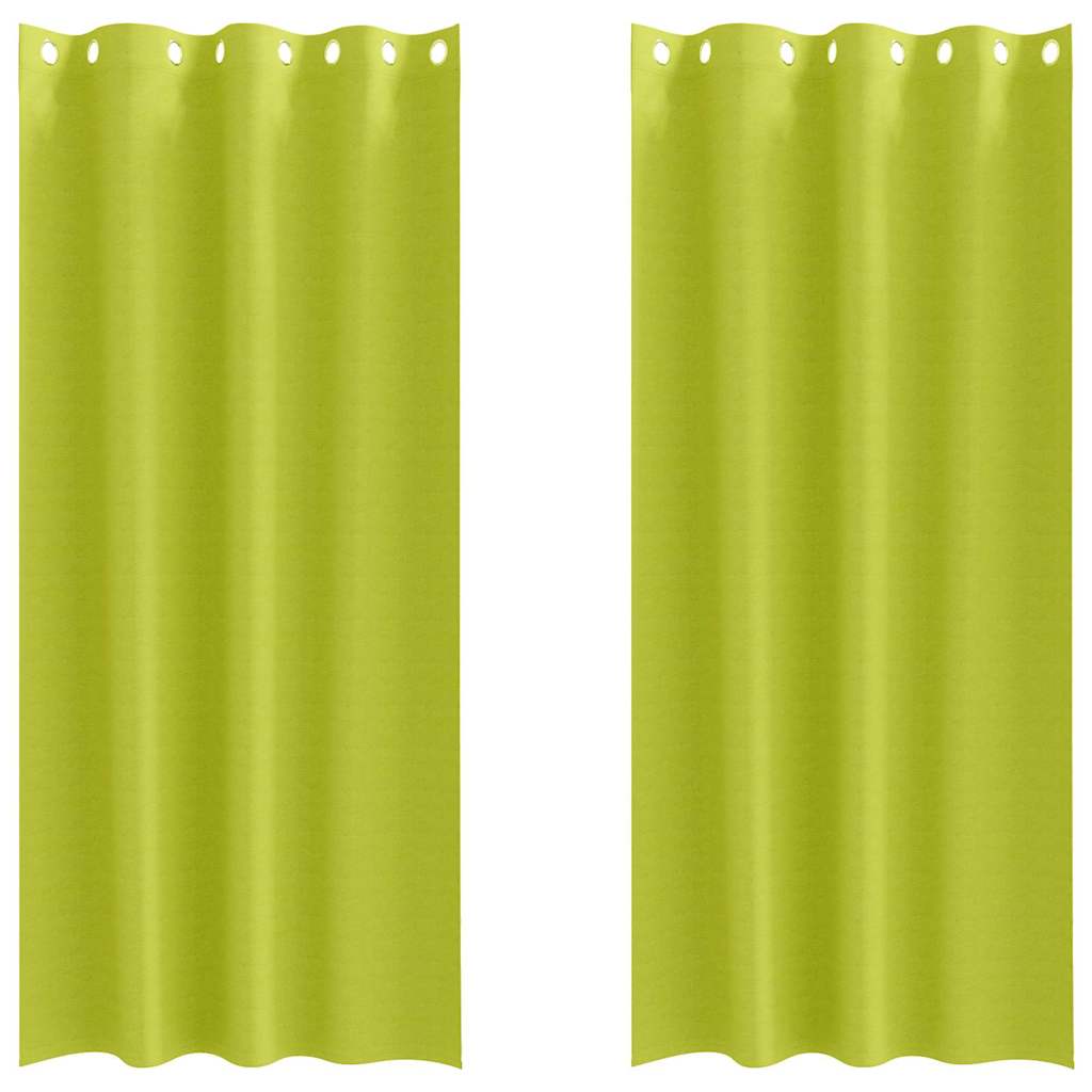 Mörkläggningsgardiner med Ringar 2 st Grön 245 x 140 cm