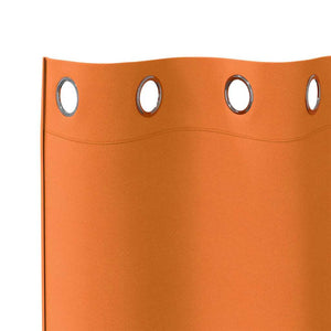 Mörkläggningsgardiner med Ringar Klart Orange Polyester