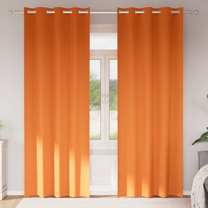 Mörkläggningsgardiner med Ringar Klart Orange Polyester