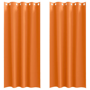 Mörkläggningsgardiner med Ringar Klart Orange Polyester