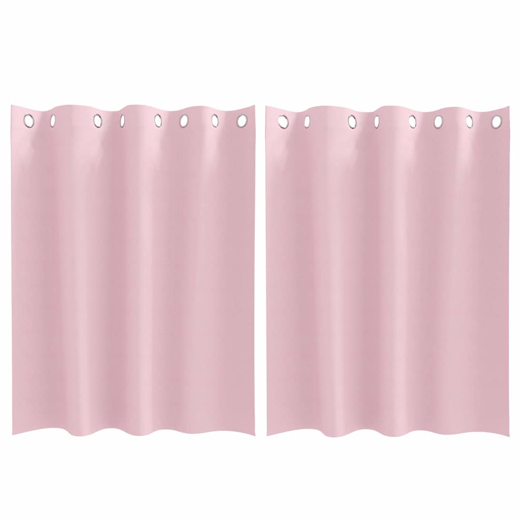 Mörkläggningsgardiner med Ringar 2 st Babyrosa 140 x 140 cm