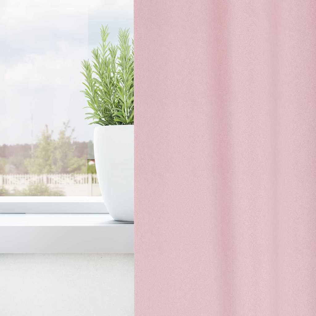 Mörkläggningsgardiner med Ringar 2 st Babyrosa 175 x 140 cm