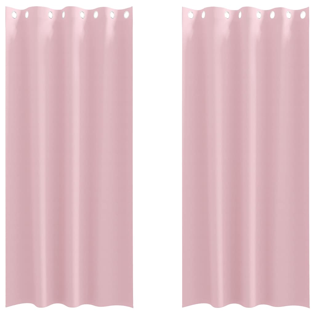 Mörkläggningsgardiner med Ringar 2 st Babyrosa 260 x 140 cm