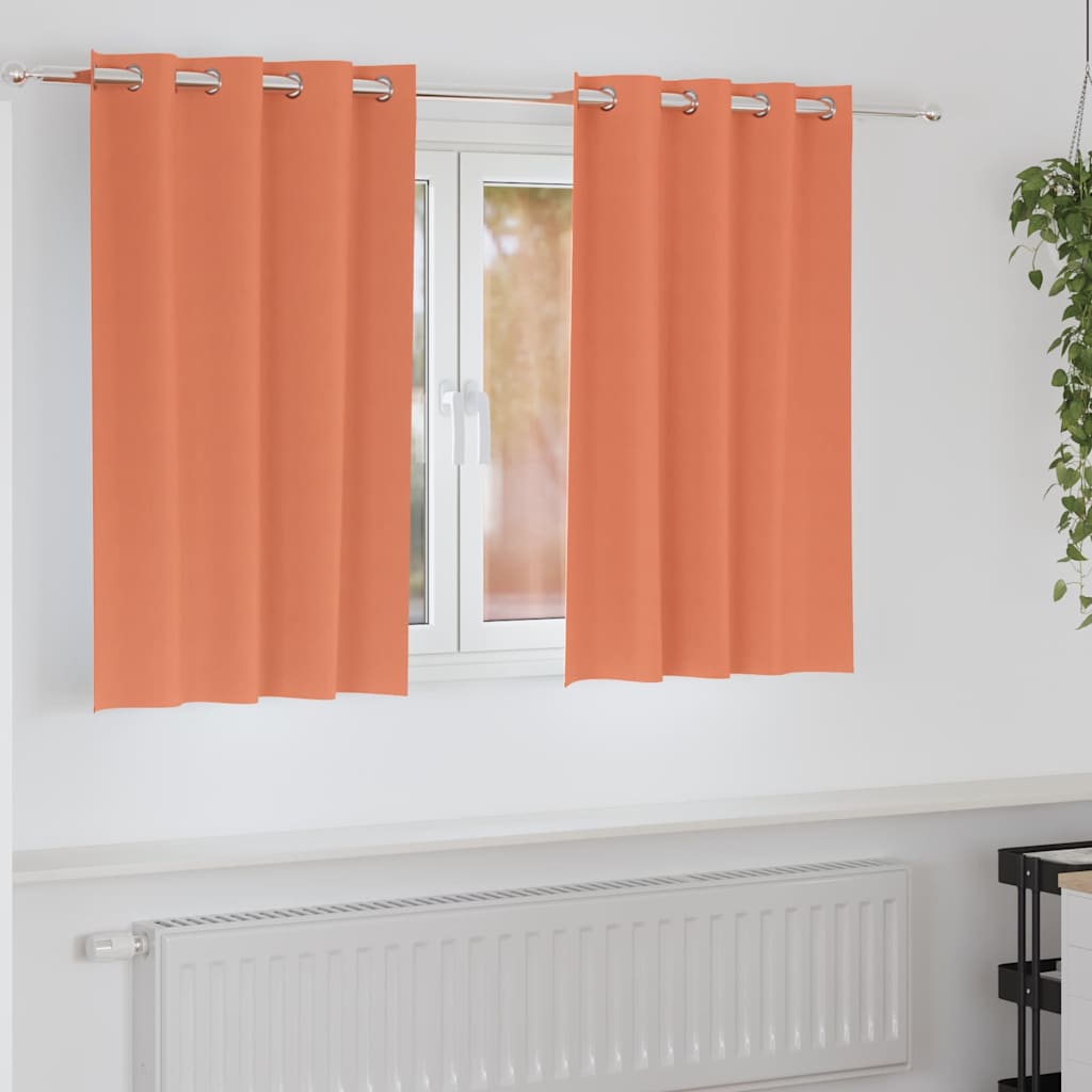 Mörkläggningsgardiner med Ringar 2 st Terracotta 140 x 140 cm