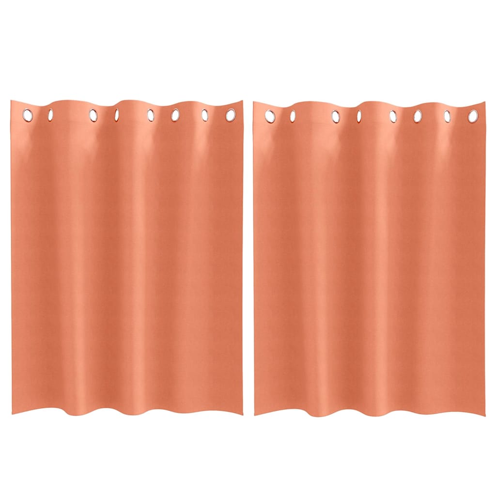 Mörkläggningsgardiner med Ringar 2 st Terracotta 140 x 140 cm