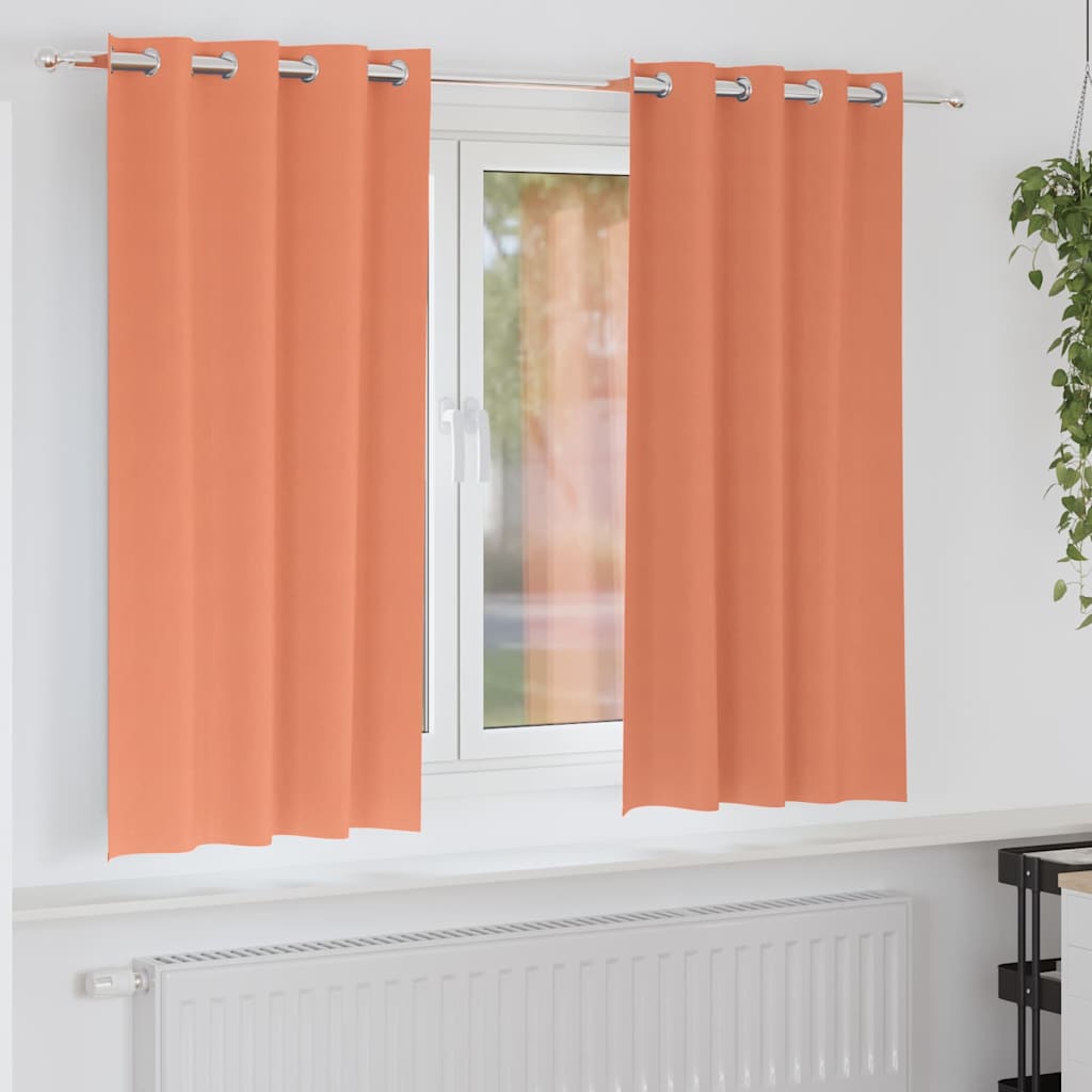 Mörkläggningsgardiner med Ringar 2 st Terracotta 175 x 140 cm