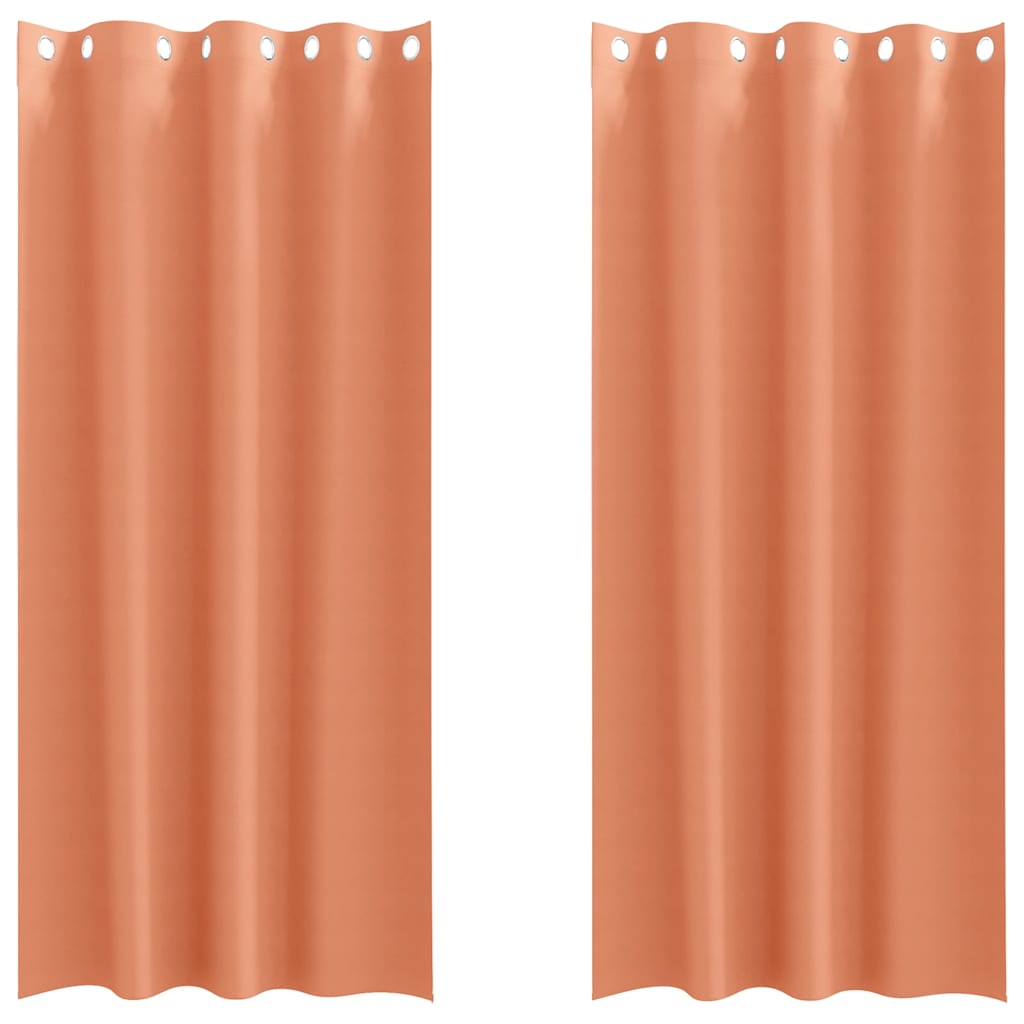 Mörkläggningsgardiner med Ringar 2 st Terracotta 245 x 140 cm