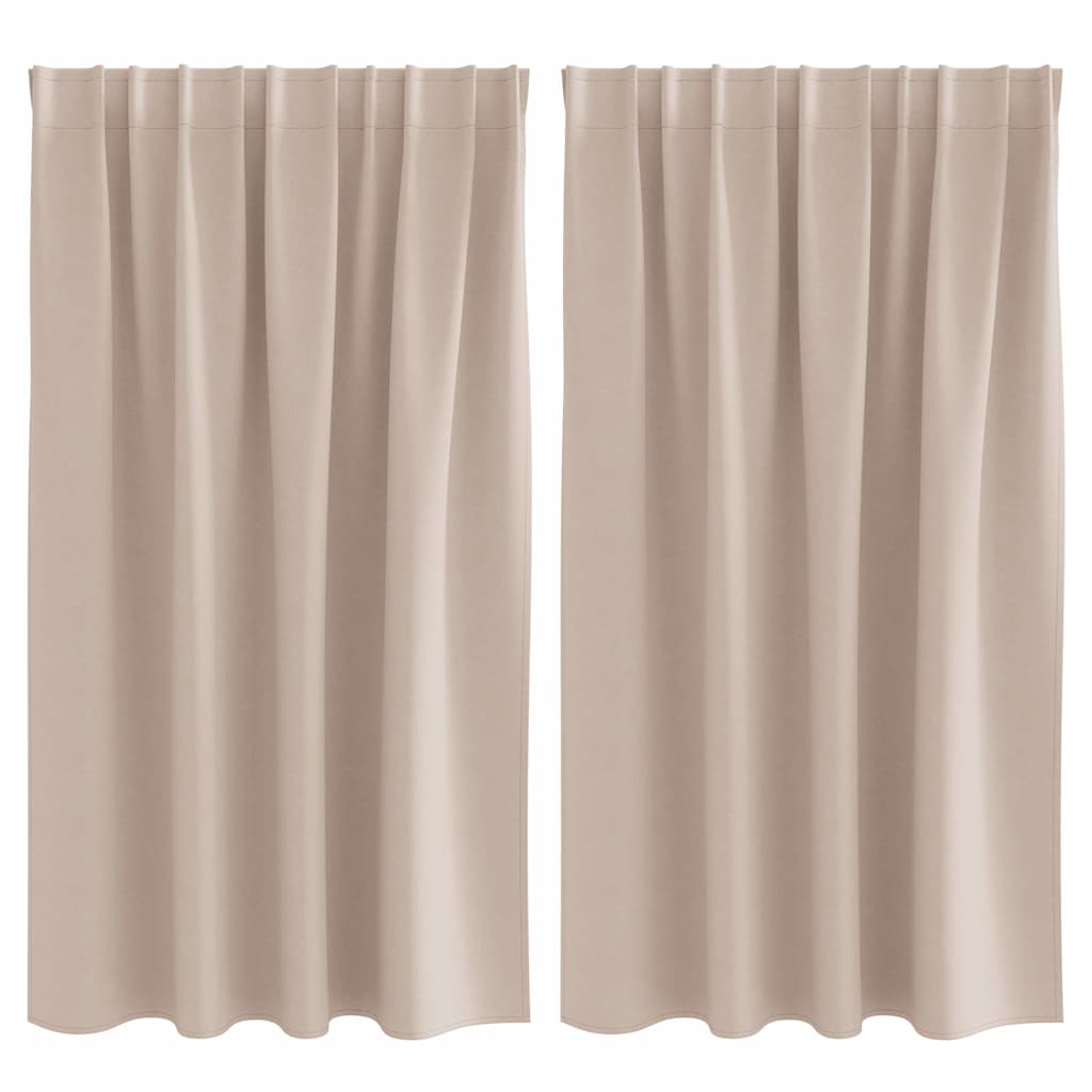 Mörkläggningsgardiner med Ringar 2 st Taupe 140 x 140 cm