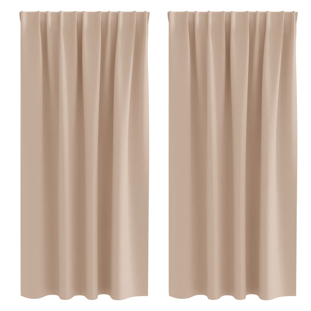 Mörkläggningsgardiner med Ringar 2 st Taupe 175 x 140 cm
