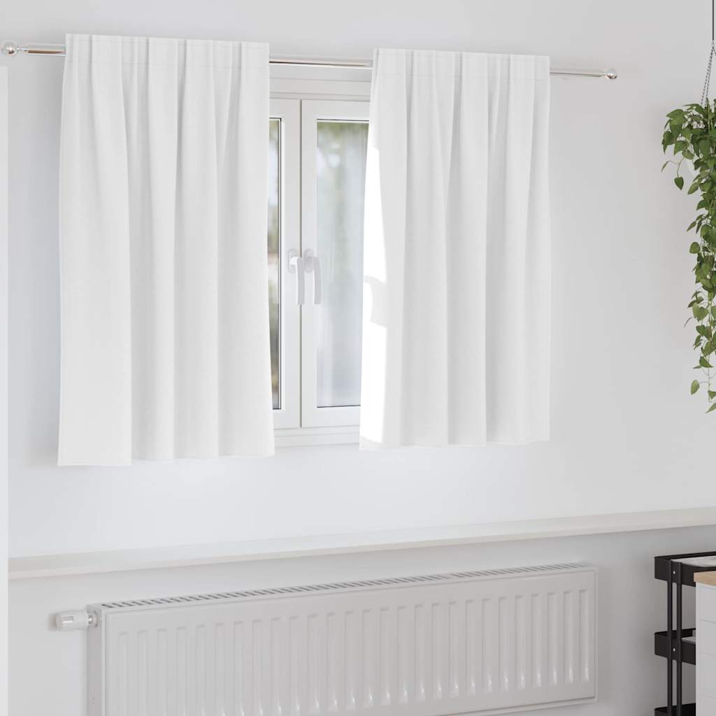 Mörkläggningsgardiner med Ringar 2 st Ljus vit 140 x 140 cm