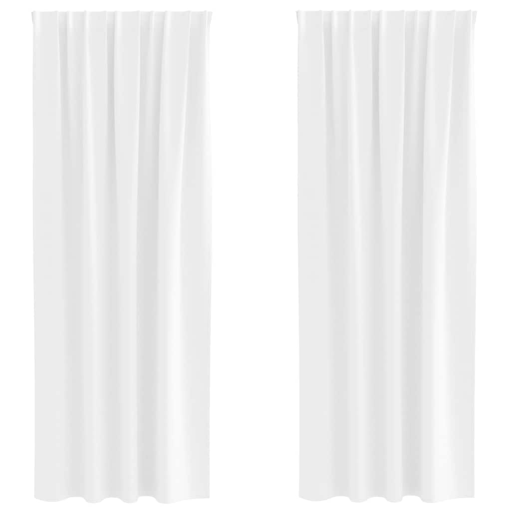 Mörkläggningsgardiner med Ringar 2 st Ren Vit 245 x 140 cm