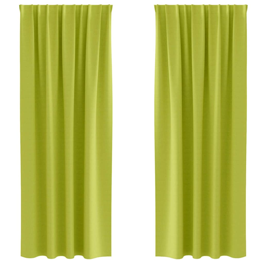 Mörkläggningsgardiner med Ringar 2 st Grön 245 x 140 cm