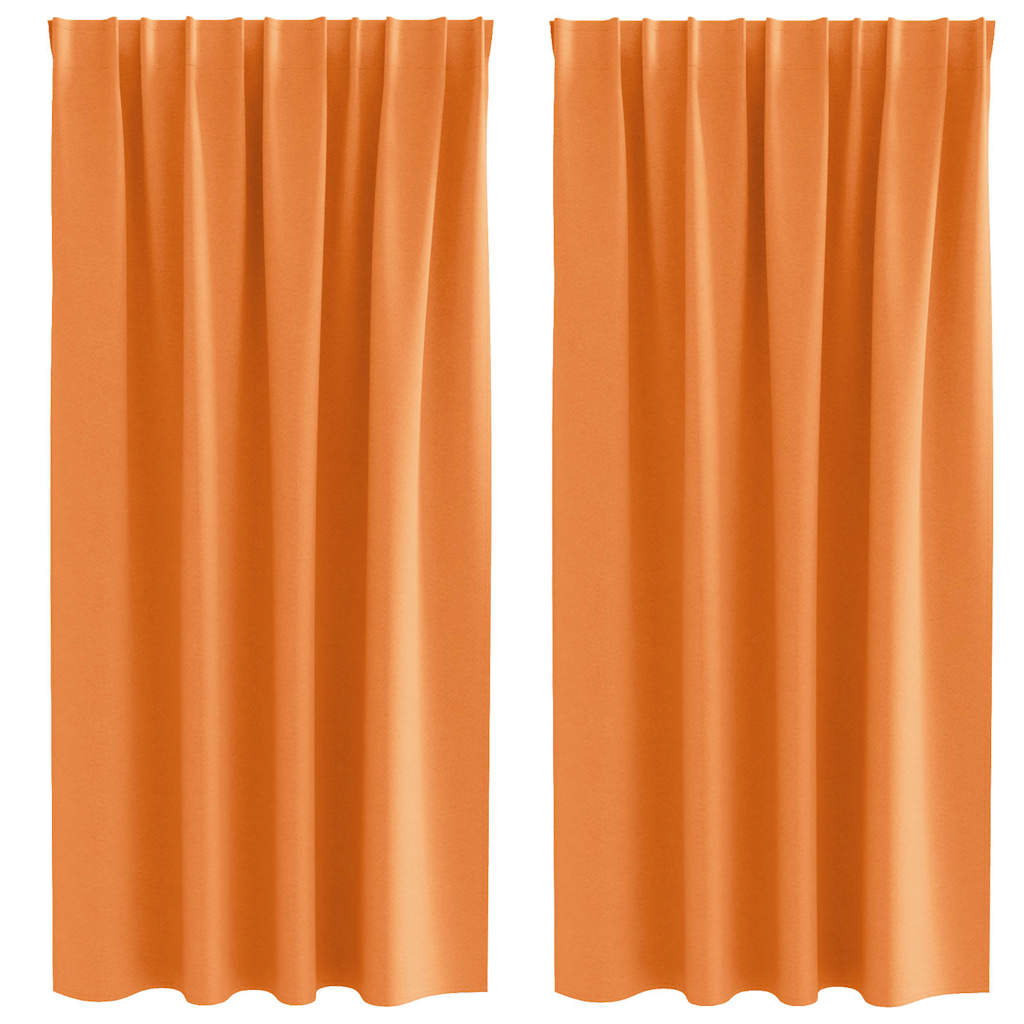 Mörkläggningsgardiner med Ringar 2 st Orange 175 x 140 cm