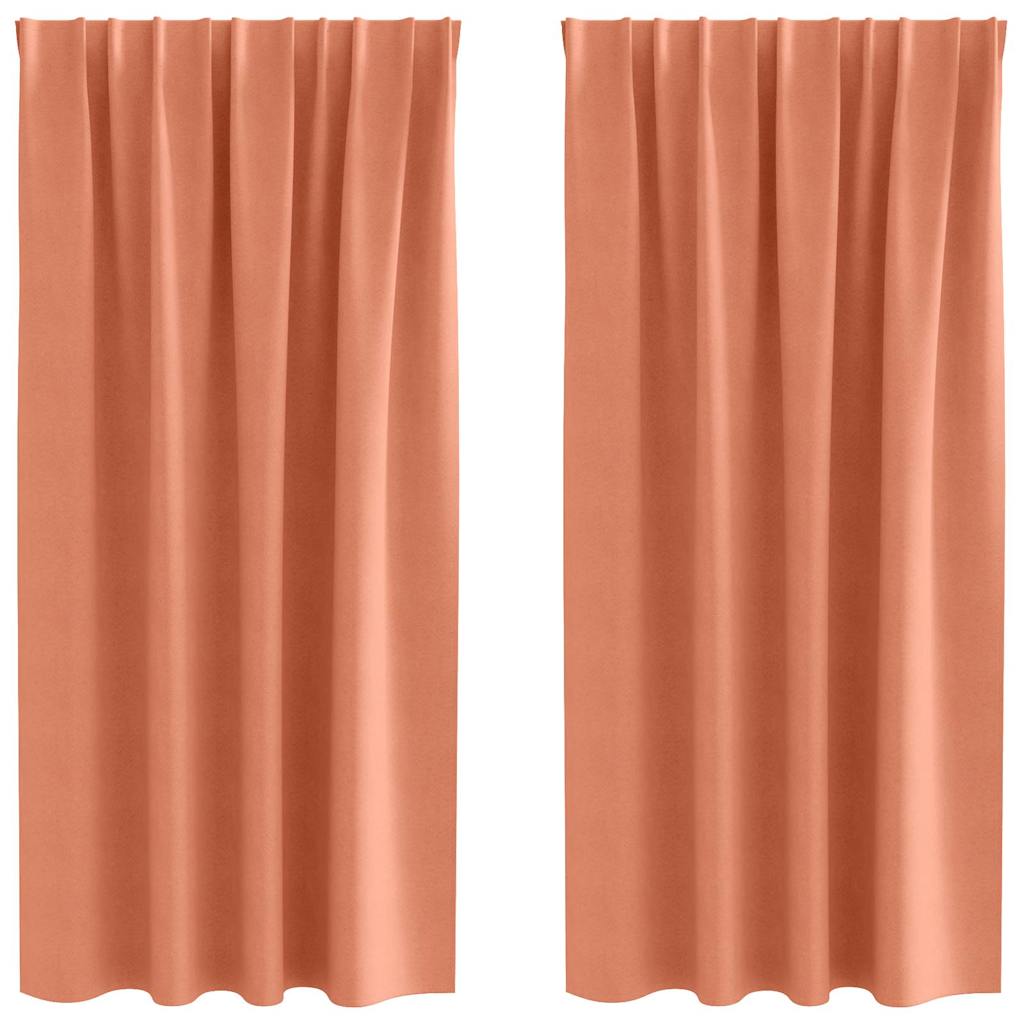 Mörkläggningsgardiner med Ringar 2 st Terracotta 175 x 140 cm