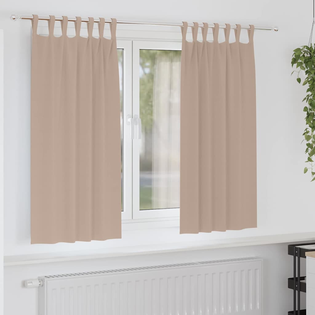 Mörkläggningsgardiner med Ringar 2 st Taupe 175 x 140 cm