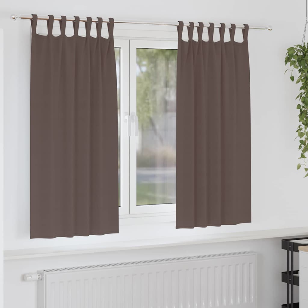 Mörkläggningsgardiner med Ringar 2 st Mörkbrun 175 x 140 cm