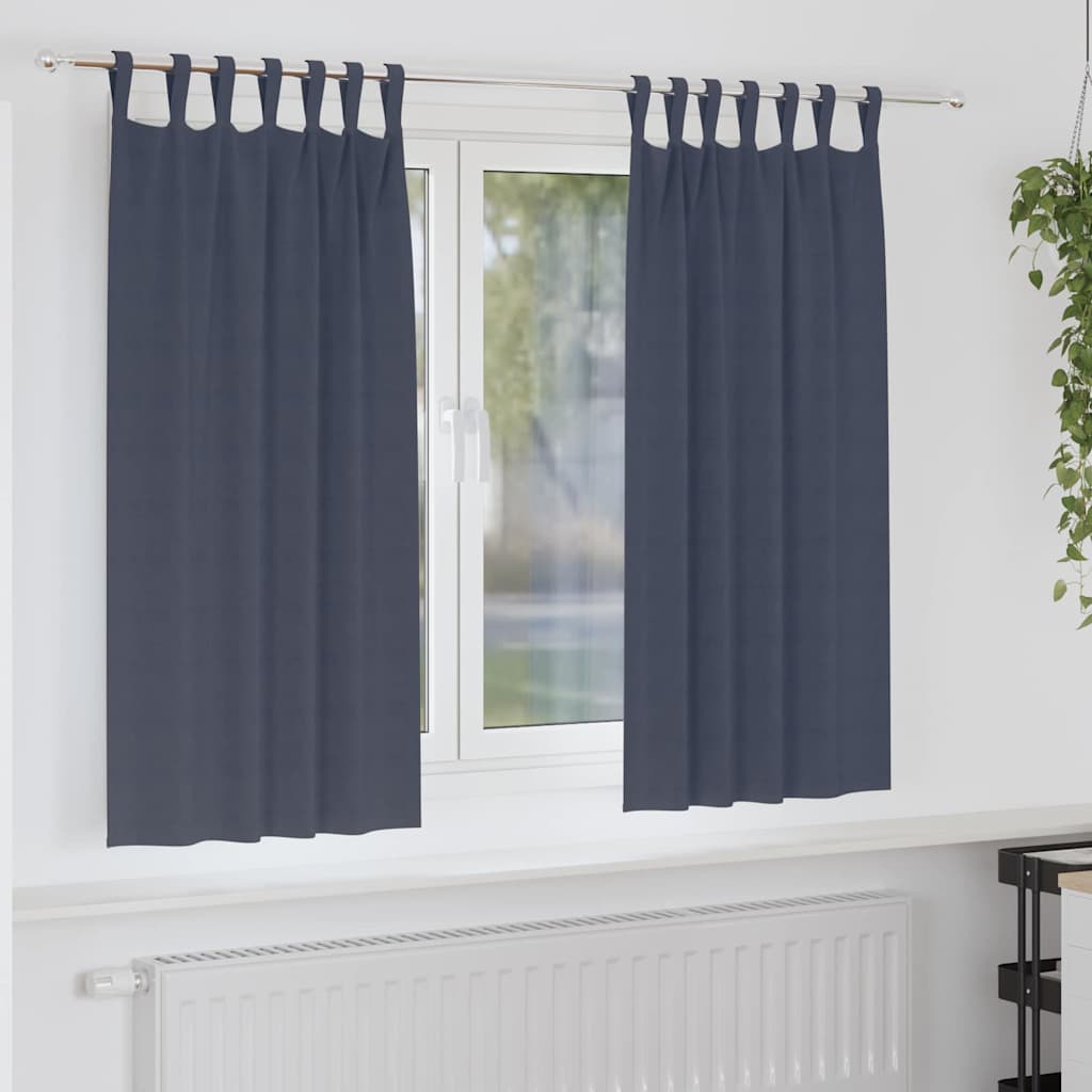 Mörkläggningsgardiner med Ringar 2 st Antracit 175 x 140 cm