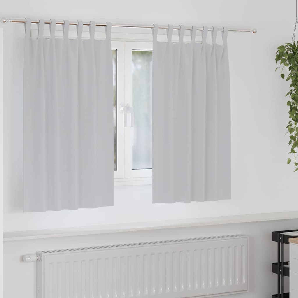 Mörkläggningsgardiner med Ringar 2 st Ljusgrå 140 x 140 cm