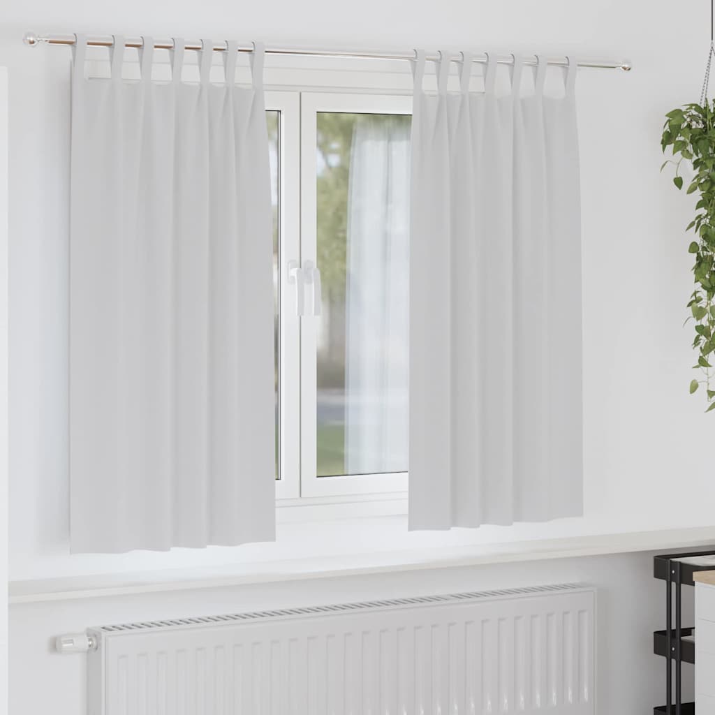 Mörkläggningsgardiner med Ringar 2 st Ljusgrå 175 x 140 cm