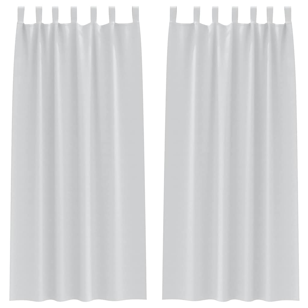Mörkläggningsgardiner med Ringar 2 st Ljusgrå 225 x 140 cm