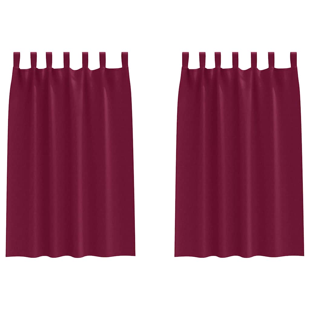 Mörkläggningsgardiner med Ringar 2 st Vinröd 175 x 140 cm