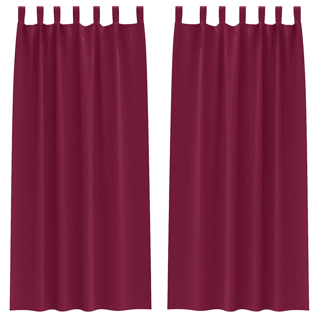 Mörkläggningsgardiner med Ringar 2 st Vinröd 225 x 140 cm