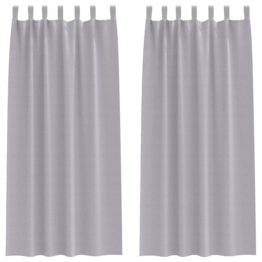 Mörkläggningsgardiner med Ringar 2 st Metallgrå 260 x 140 cm