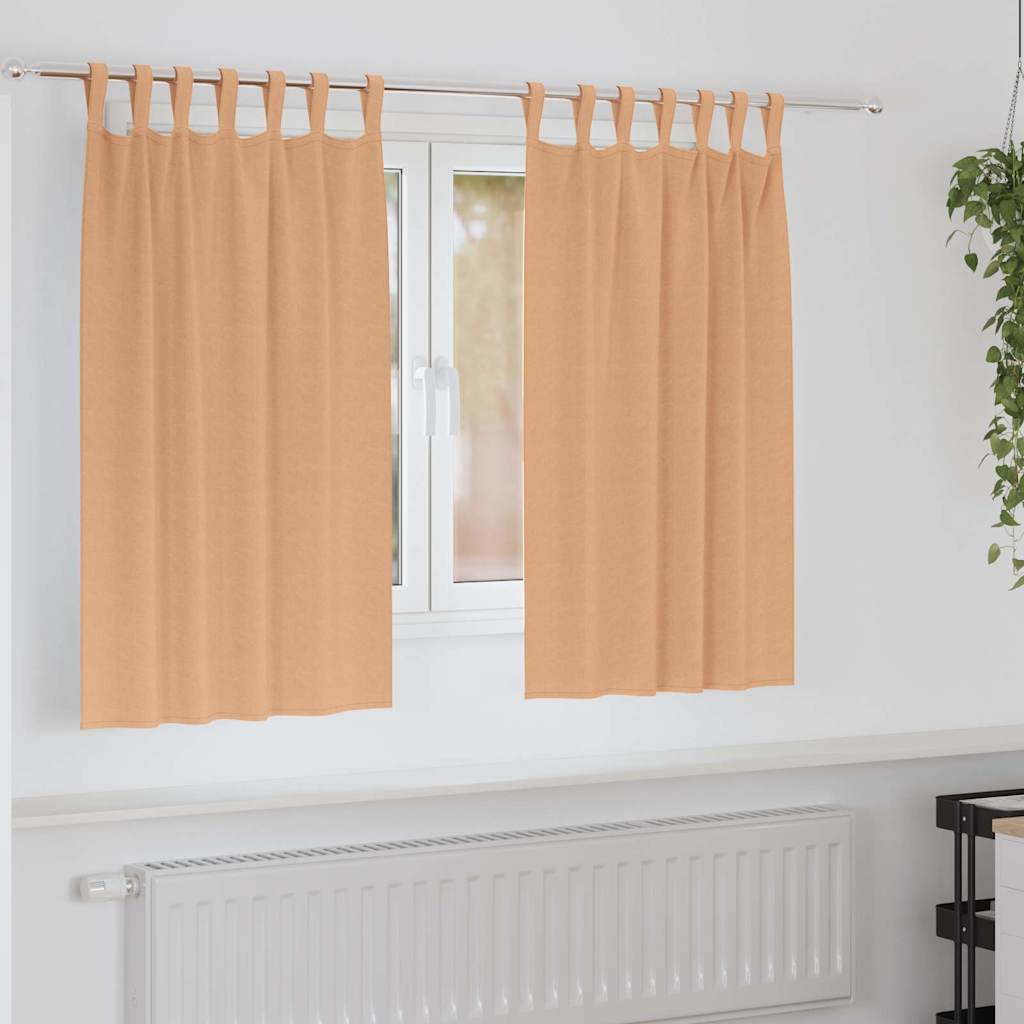 Mörkläggningsgardiner med Ringar 2 st Ljusbrun 140 x 140 cm