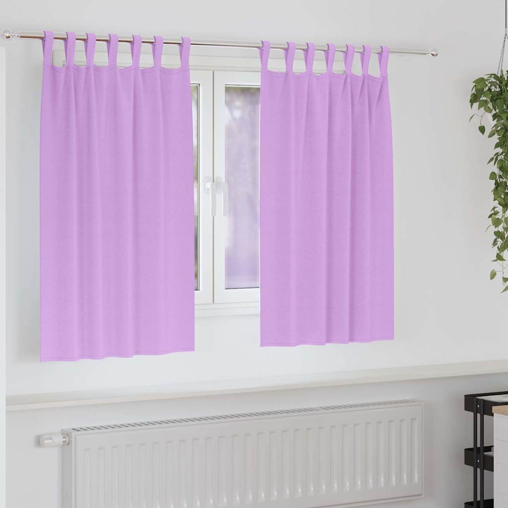 Mörkläggningsgardiner med Ringar 2 st Lila 140 x 140 cm