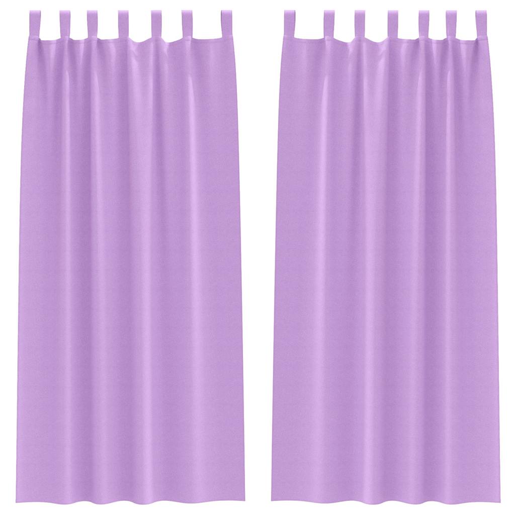 Mörkläggningsgardiner med Ringar 2 st Lila 245 x 140 cm