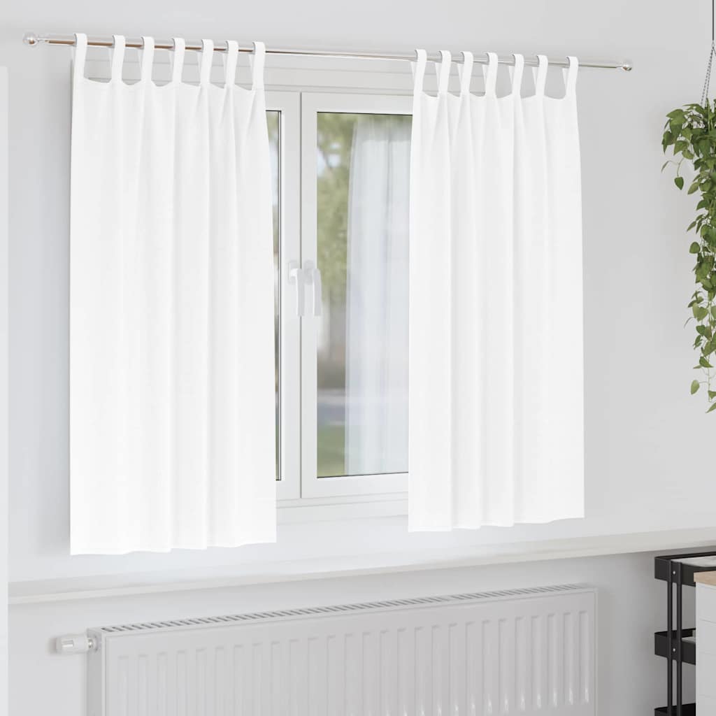 Mörkläggningsgardiner med Ringar 2 st Ren Vit 175 x 140 cm