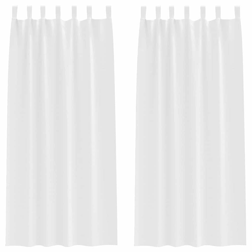 Mörkläggningsgardiner med Ringar 2 st Ren Vit 225 x 140 cm