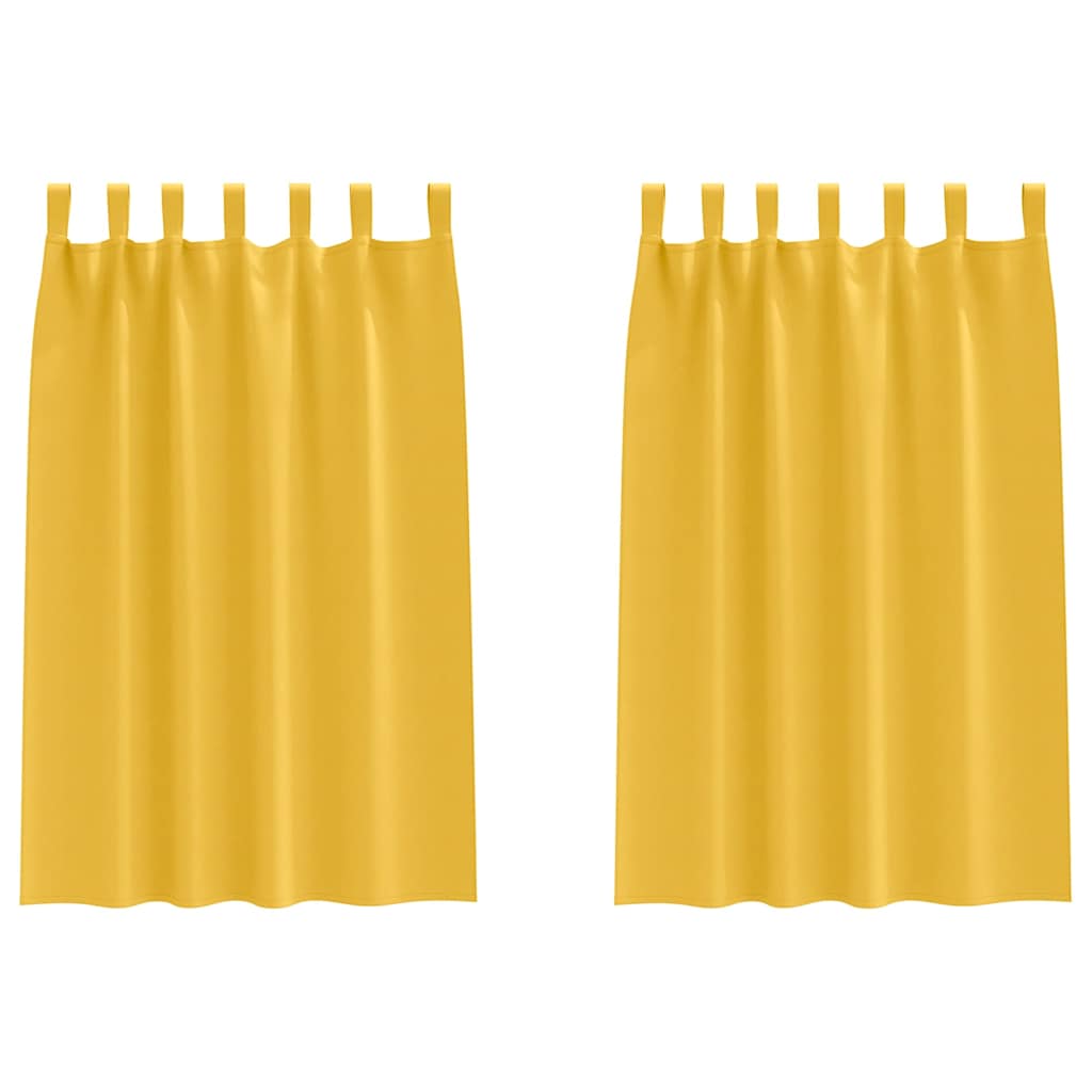 Mörkläggningsgardiner med Ringar 2 st Senapsgul 175 x 140 cm