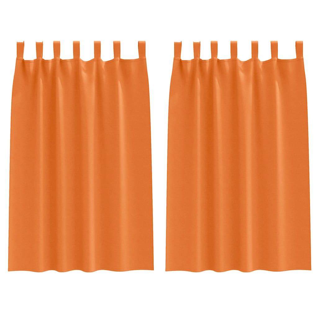Mörkläggningsgardiner med Ringar 2 st Klart Orange 175 x 140 cm