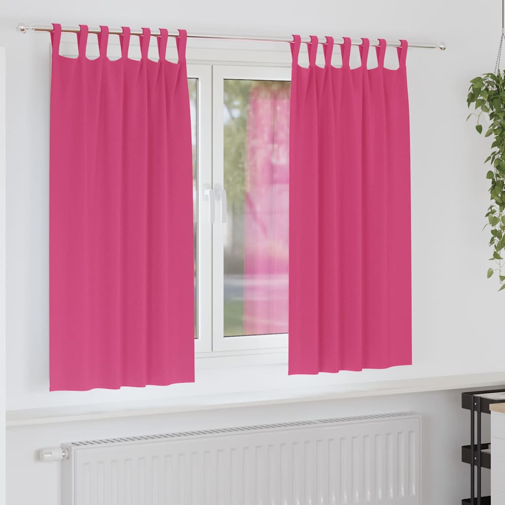 Mörkläggningsgardiner med Ringar 2 st Klart Pink 175 x 140 cm
