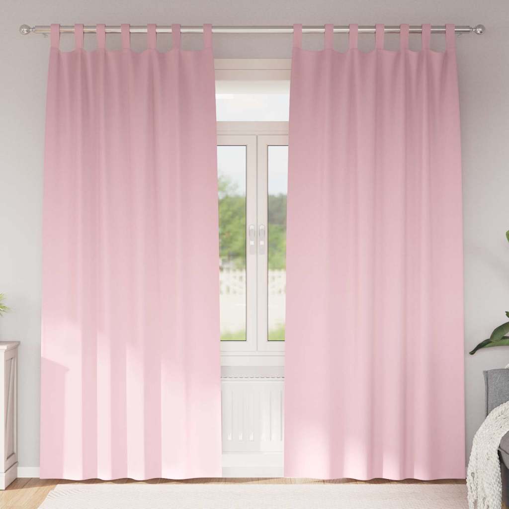Mörkläggningsgardiner med Ringar 2 st Babyrosa 260 x 140 cm