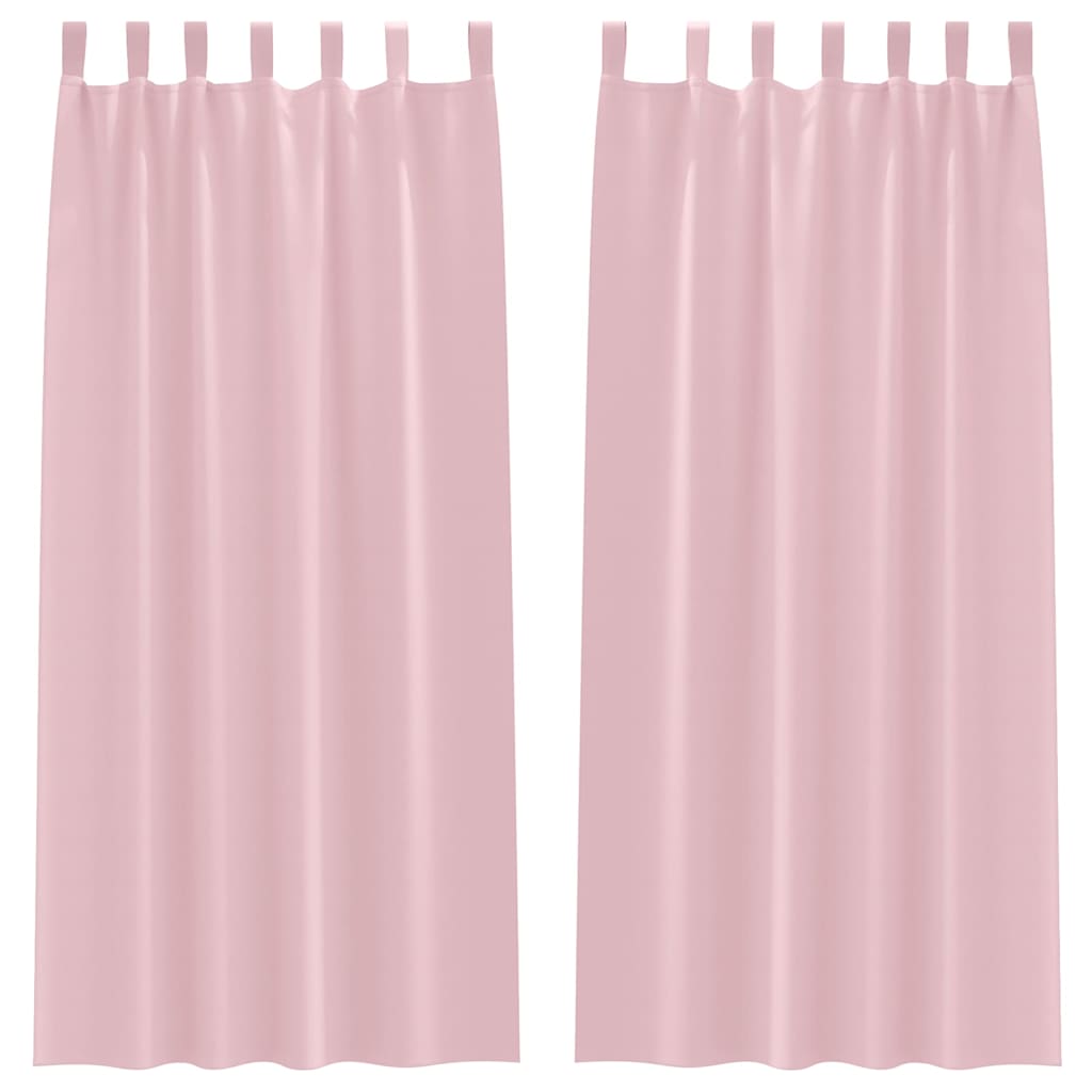 Mörkläggningsgardiner med Ringar 2 st Babyrosa 260 x 140 cm