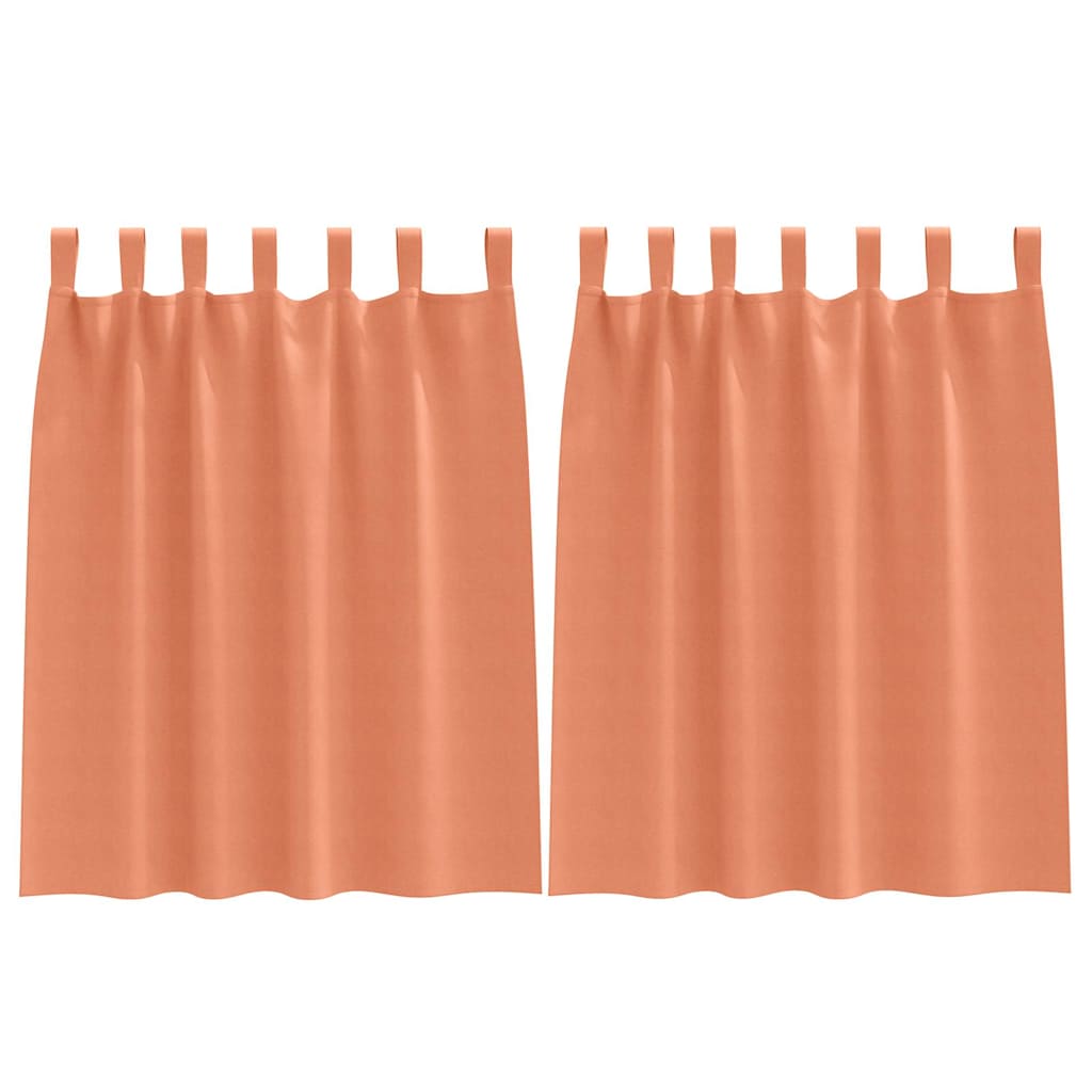 Mörkläggningsgardiner med Ringar 2 st Terracotta 140 x 140 cm