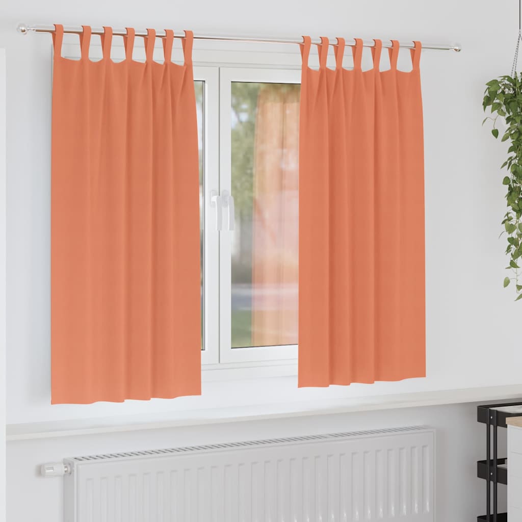 Mörkläggningsgardiner med Ringar 2 st Terracotta 175 x 140 cm