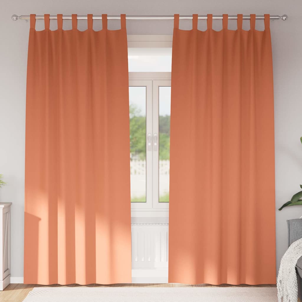 Mörkläggningsgardiner med Ringar 2 st Terracotta 245 x 140 cm