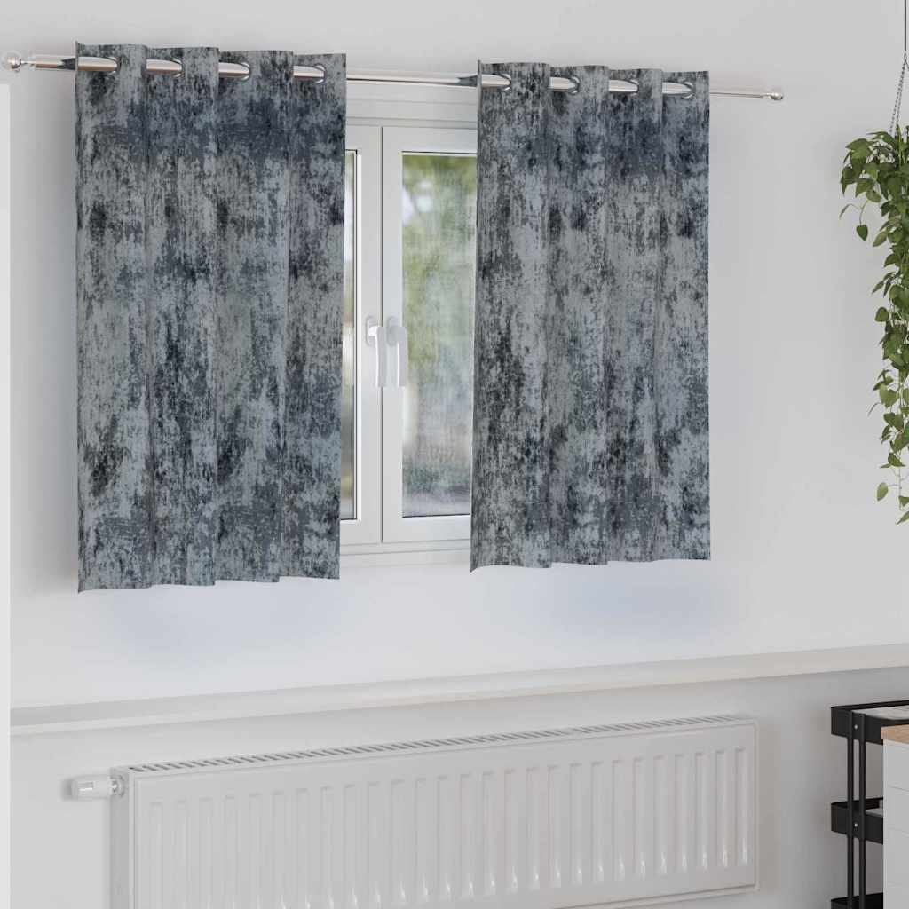 Sammetsgardiner 2 st Silvergrå 140 x 140 cm Sammet