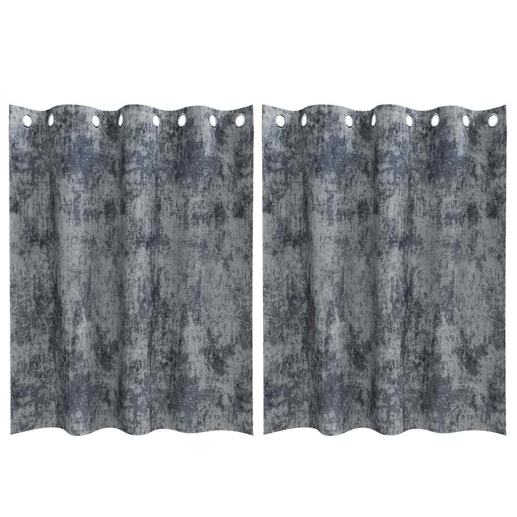 Sammetsgardiner 2 st Silvergrå 140 x 140 cm Sammet