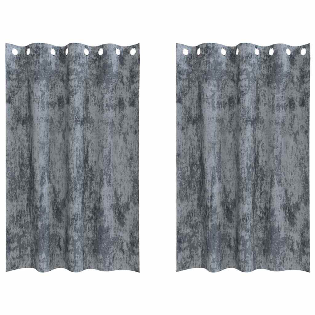 Sammetsgardiner 2 st Silvergrå 175 x 140 cm Sammet