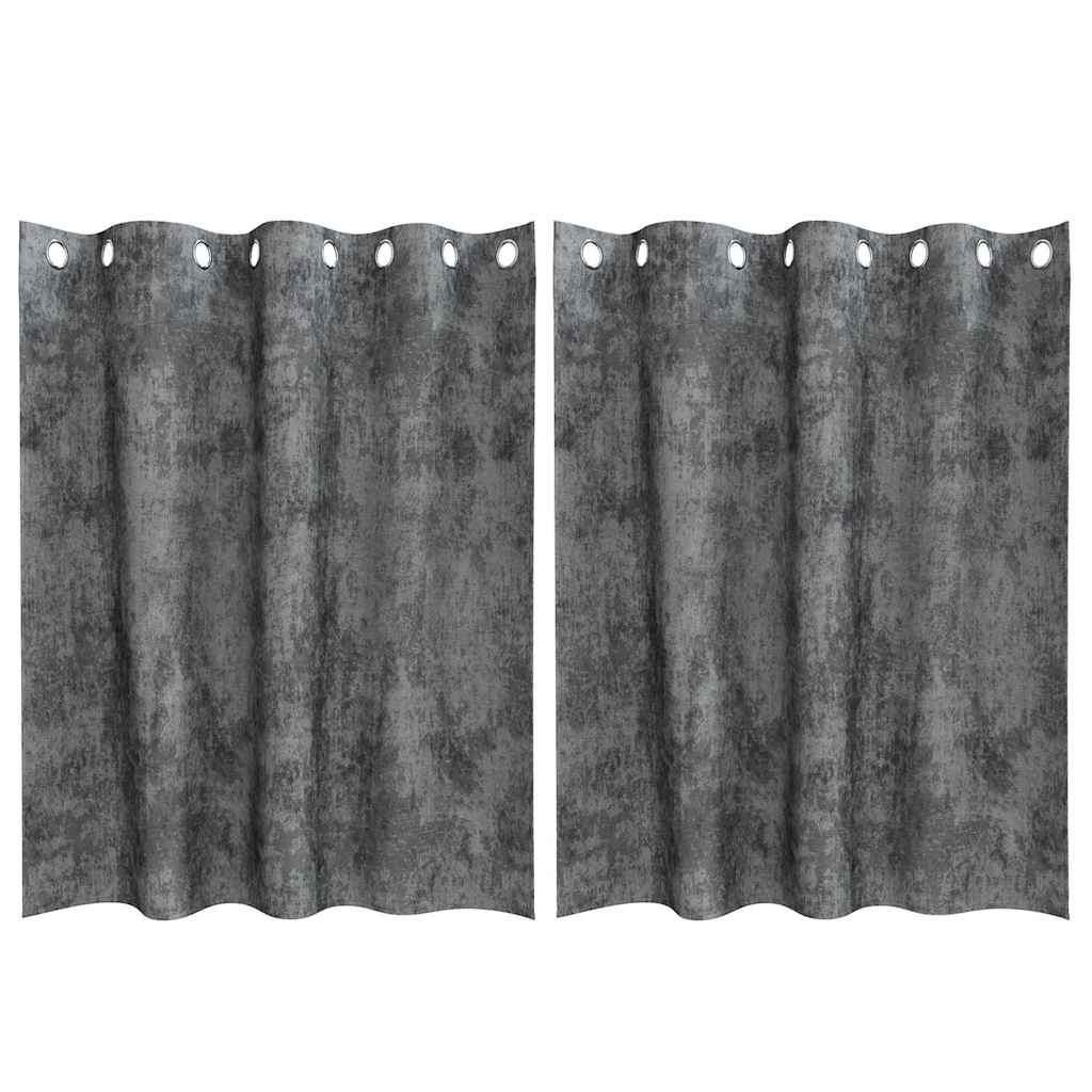 Sammetsgardiner 2 st Grå 140 x 140 cm Sammet