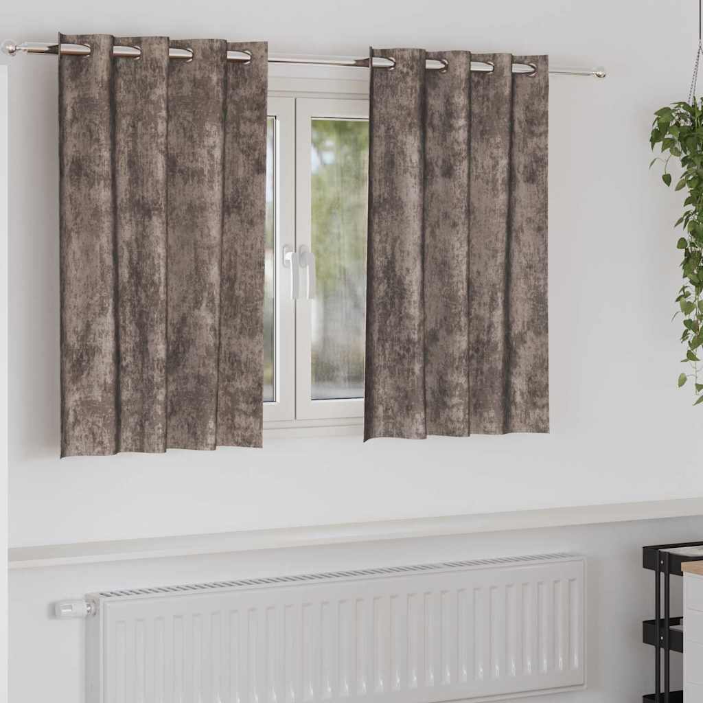 Sammetsgardiner 2 st Cappuccino 140 x 140 cm Sammet