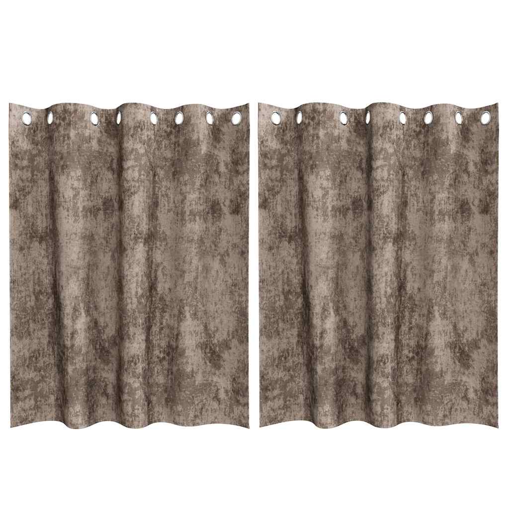 Sammetsgardiner 2 st Cappuccino 140 x 140 cm Sammet