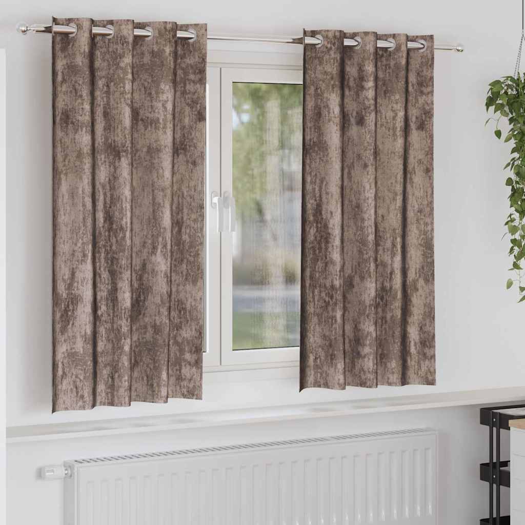Sammetsgardiner 2 st Cappuccino 175 x 140 cm Sammet