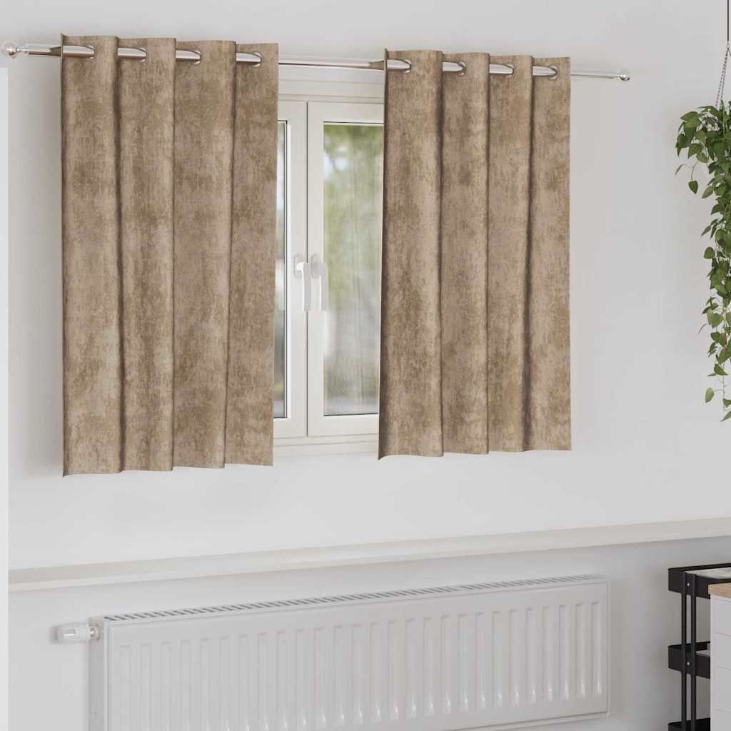 Sammetsgardiner 2 st champagne 140 x 140 cm Sammet