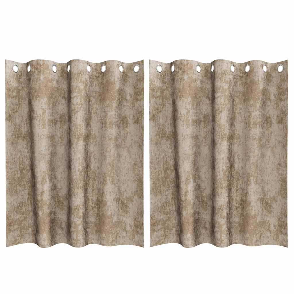 Sammetsgardiner 2 st champagne 140 x 140 cm Sammet
