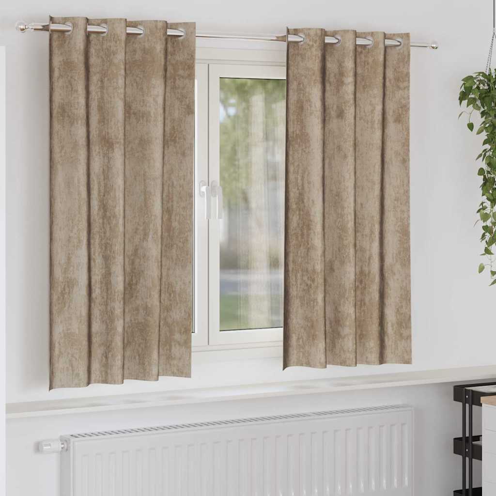 Sammetsgardiner 2 st champagne 175 x 140 cm Sammet